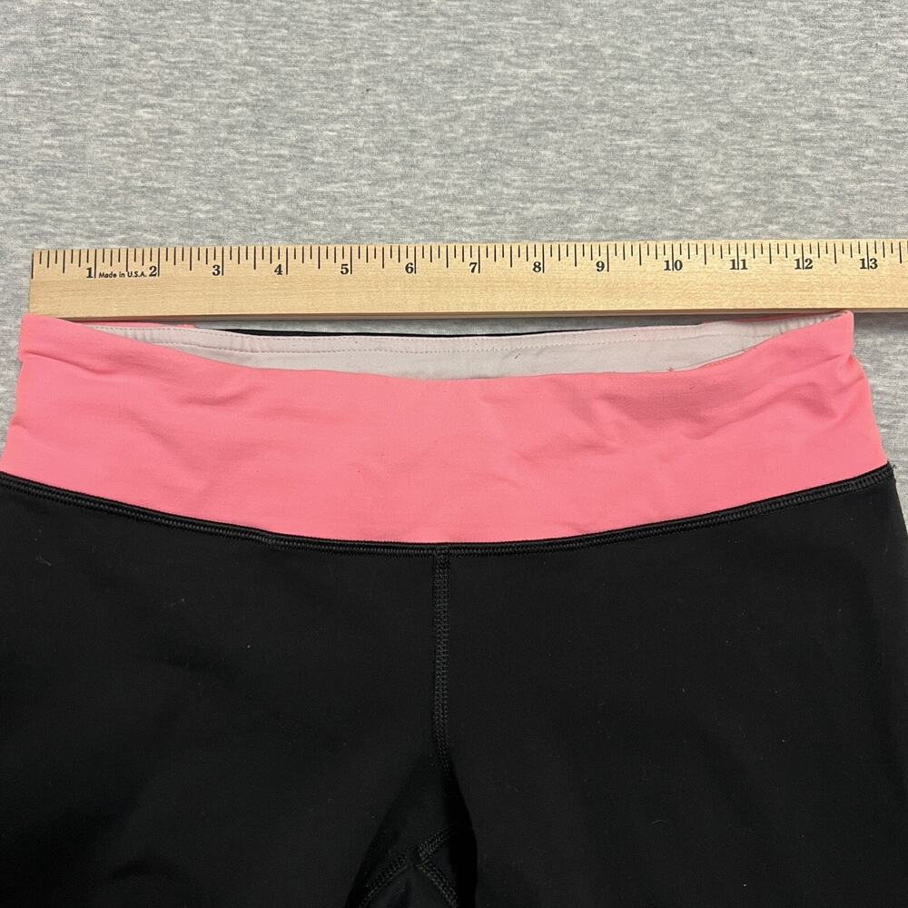 Lululemon Tights Womens 6 Fast Free Run Crop 17" Black Pink Reflective Yoga - Picture 8 of 11